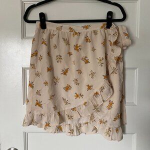 Madewell Orange Cream Wrap Skirt
